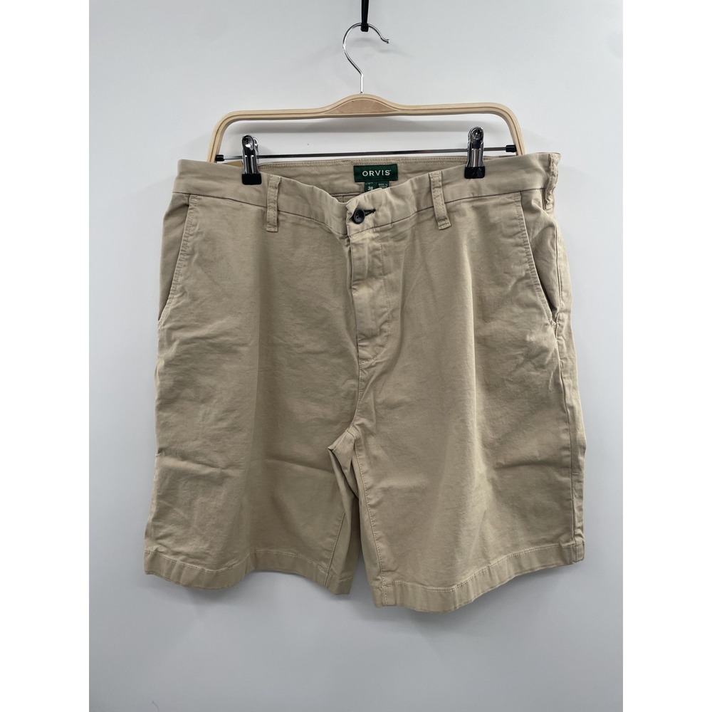 NWT Orvis 1856 Stretch Twill Chino 9" Shorts Men's 38 Khaki Zip-Fly Slash Pocket